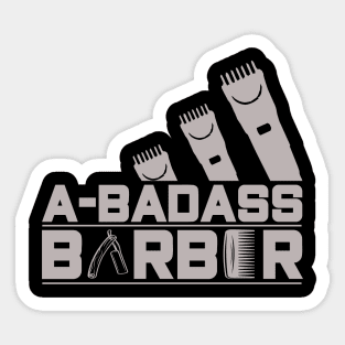 Barber Design A Badass Barber 56 Sticker
